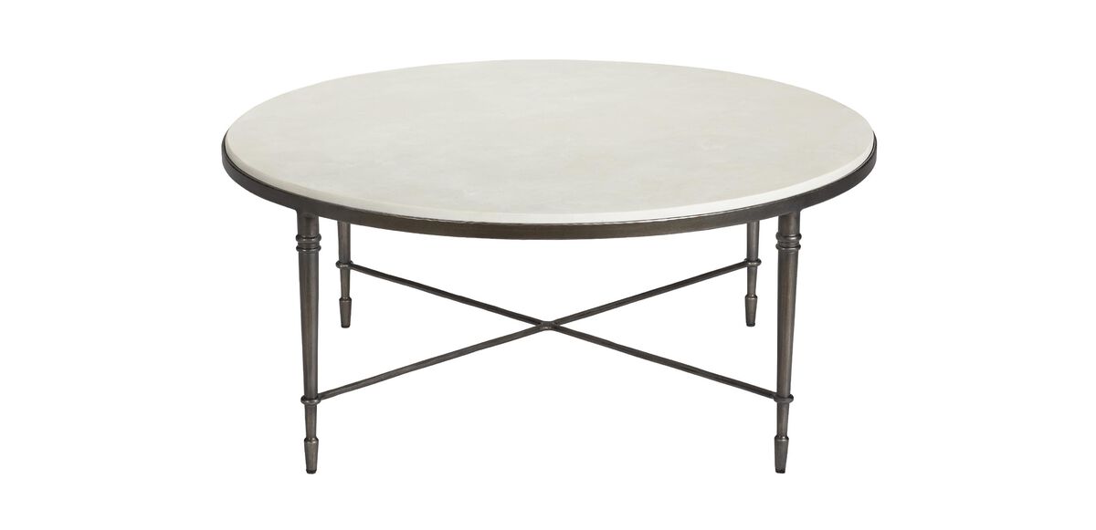 Valeria Stone-Top Round Coffee Table